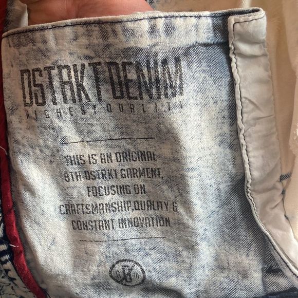 Mens 8ight/Dstrkt XL Acid Wash Denim Vest - Picture 11 of 15